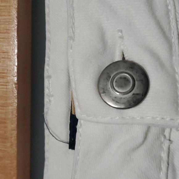 British Khaki Jeans Womens Size 8 White Pants Flexible Comfy Cropped - Picture 4 of 8